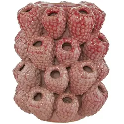 HOME STORY 3D Himbeeren Vase   ¦ rot ¦ Steinzeug ¦ Maße (cm): H: 18,5  Ø: 16.5