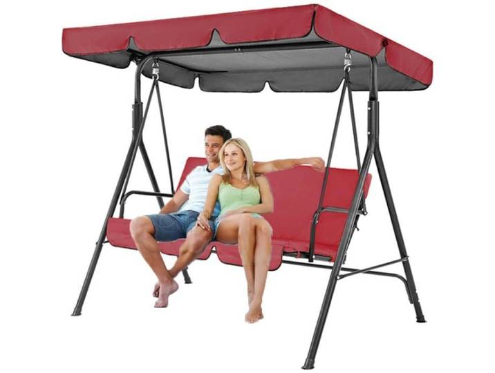 Canopée de balancelle de jardin - Remplacement de canopée réglable - Confortable pour 3 personnes