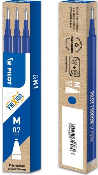 Pilot Frixion Refill   M   Blå   3 Stk.