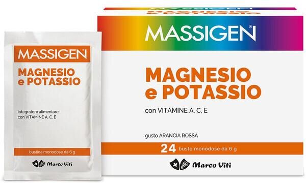 Massigen Magnesio Potassio Integratore Sali Minerali 24 Bustine