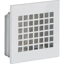 Lüftungsgitter mit Fliegendraht und Einbaurahmen, 200 mm x 200 mm Stahlblech weiß