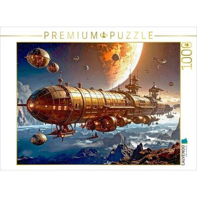 CALVENDO Puzzle Gigaliner IX wird von kugelförmigen Lotsenschiffen durch die Atmosphäre begleitet. | 1000 Teile Lege-Größe 64x48cm Foto-Puzzle für glü