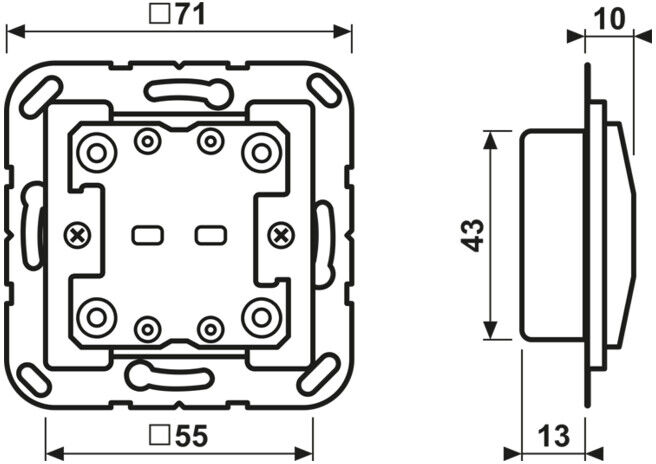 Jung KNX-Poussoir universel 2 touches A 10921 ST (A10921ST)
