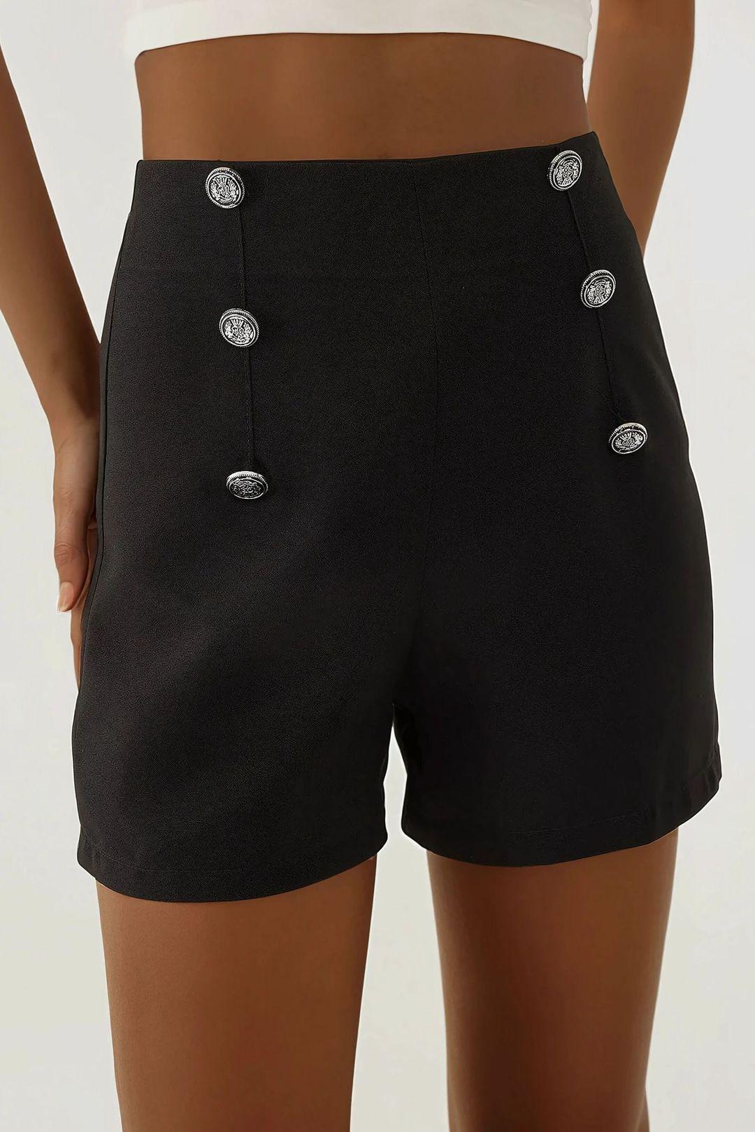 Hoge Taille Knopshorts