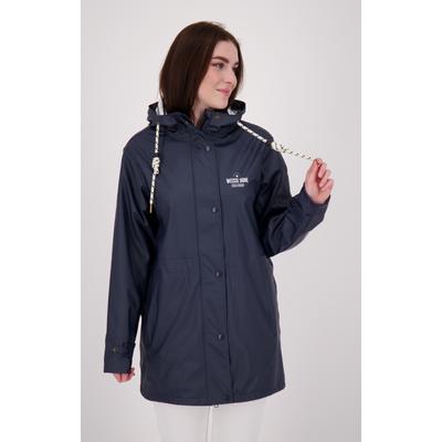 Regenjacke DEPROC ACTIVE "WOLGAST", Damen, Gr. 36/38 (M), blau (navy), Web, 100% Polyester, normal hüftbedeckend, mit Druckknopf, Jacken Regenjacke, auch in Großen Größen erhältlich
