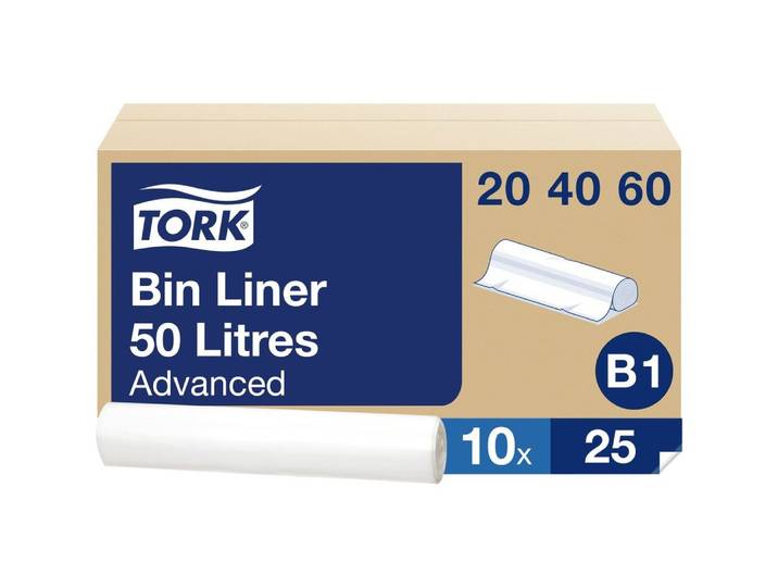 TORK Mülleimer TORK 204060 Müllsack 50 l Transparent 1 St.
