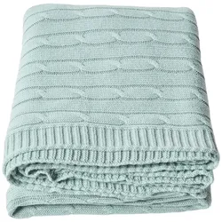 STRICKDECKE 150/200 cm, Baumwolle mit Zopfmuster