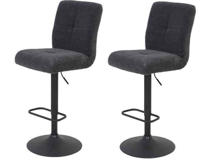 Barhocker HELA LENI , schwarz (anthrazit, schwarz), B:44cm H:102cm T:57cm, 92% Polyester;8% Polyamid, Hocker, Barhocker, Komfortsitz mit Federkorb