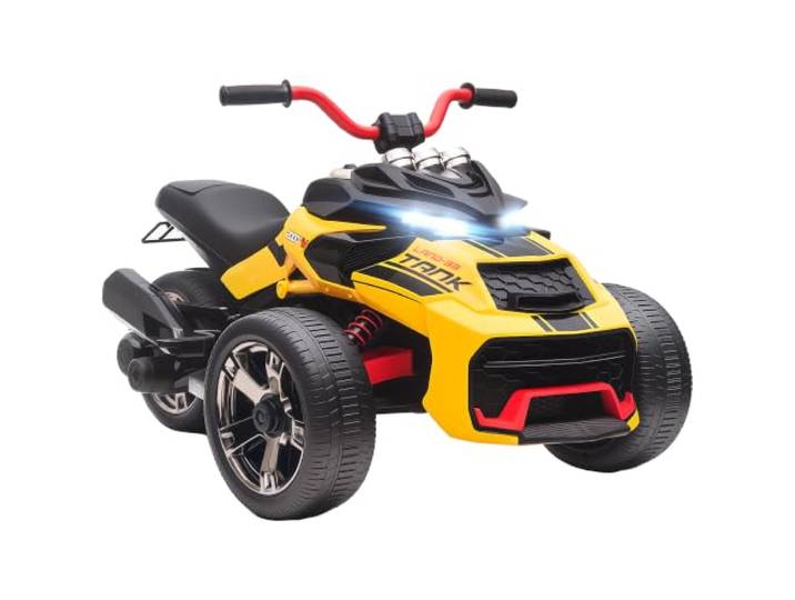 AIYAPLAY Elektro Quad für Kinder 12V Kinderquad 3 Räder 3-8 Jahre Gelb