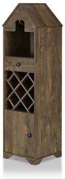 Furniture of America Valko Rustic Oak 1-drawer 5-bottle Wine Rack