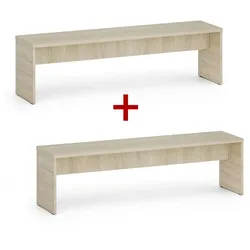 Umkleidebank 1+1 GRATIS, 1500 mm breit, Eiche natur