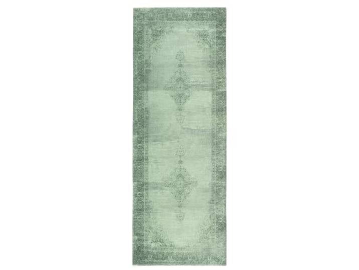 TESSO LIVING Tapis de Couloir Kelim Vintage 80x290 cm Vert Mousse Lavable Machine Poil Court Bohème Oeko-Tex Turquie