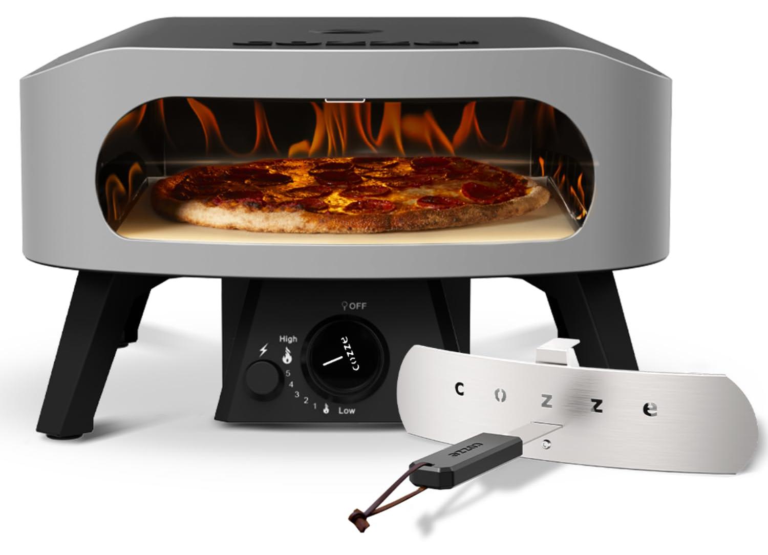 13" Pizzaofen Gas 30 mbar mit Pizzastein, automatischer Zündung