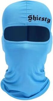 Inspired Finds Smiling Face Print Unisex Balaclava Neck Cover Mask sky Blue one Size