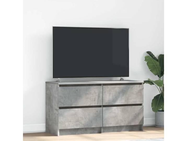 HEFZGDB TV-Schrank Betongrau 100x35x54 cm Holzwerkstoff mit Stauraum und robuster Oberplatte für Multimedia-Geräte, langlebiges Möbelstück mit Wandhalterung, pflegeleicht und stabil.
