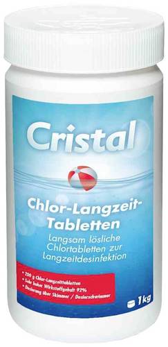 Cristal 1136584 Chlor-Langzeit-Tabletten 200 g, 1kg Eimer Chlor-Tabletten 1St.