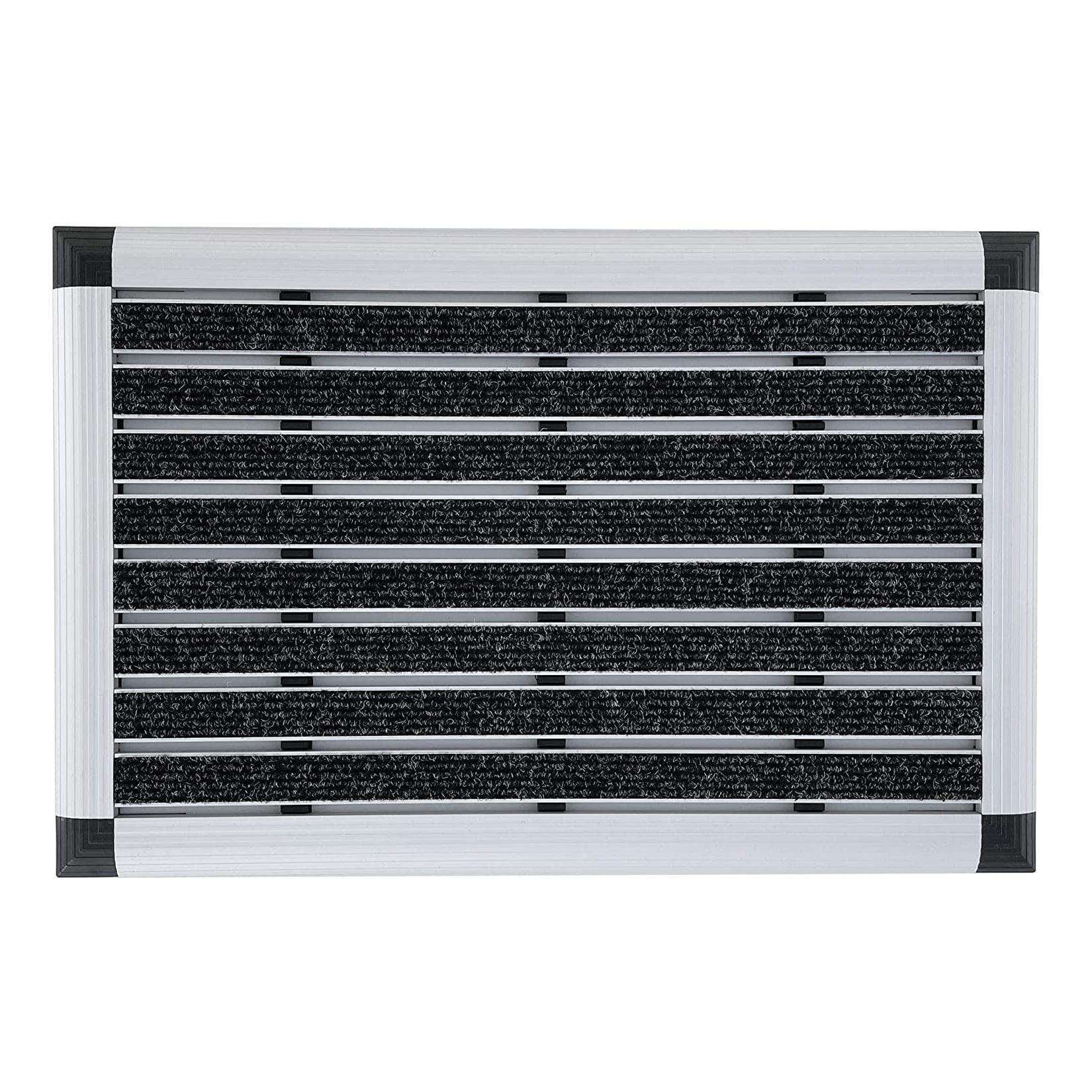 casa pura Alu-Türmatte Elegant Mat Ribbed Textilfaser-Rips Anthrazit