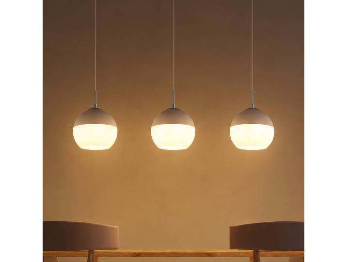 Globo Hängeleuchte Ragusa, dimmbar, weiß / opal, für Wohn- / Esszimmer, Metall