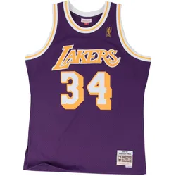 Mitchell & Ness, Herren, Sportshirt, NBA Los Angeles Lakers 1996-97 Swingman Shaquille O'Neal Trikot Herren (M), Violett, M