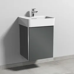 Sanipa 3way Waschtischunterbau zu Laufen VAL Waschtisch mit 1 Tür, Anthrazit-Glanz BS82079