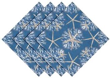 "Laural Home Playa Shells Napkin Set of 4 - 20"" x 20"""