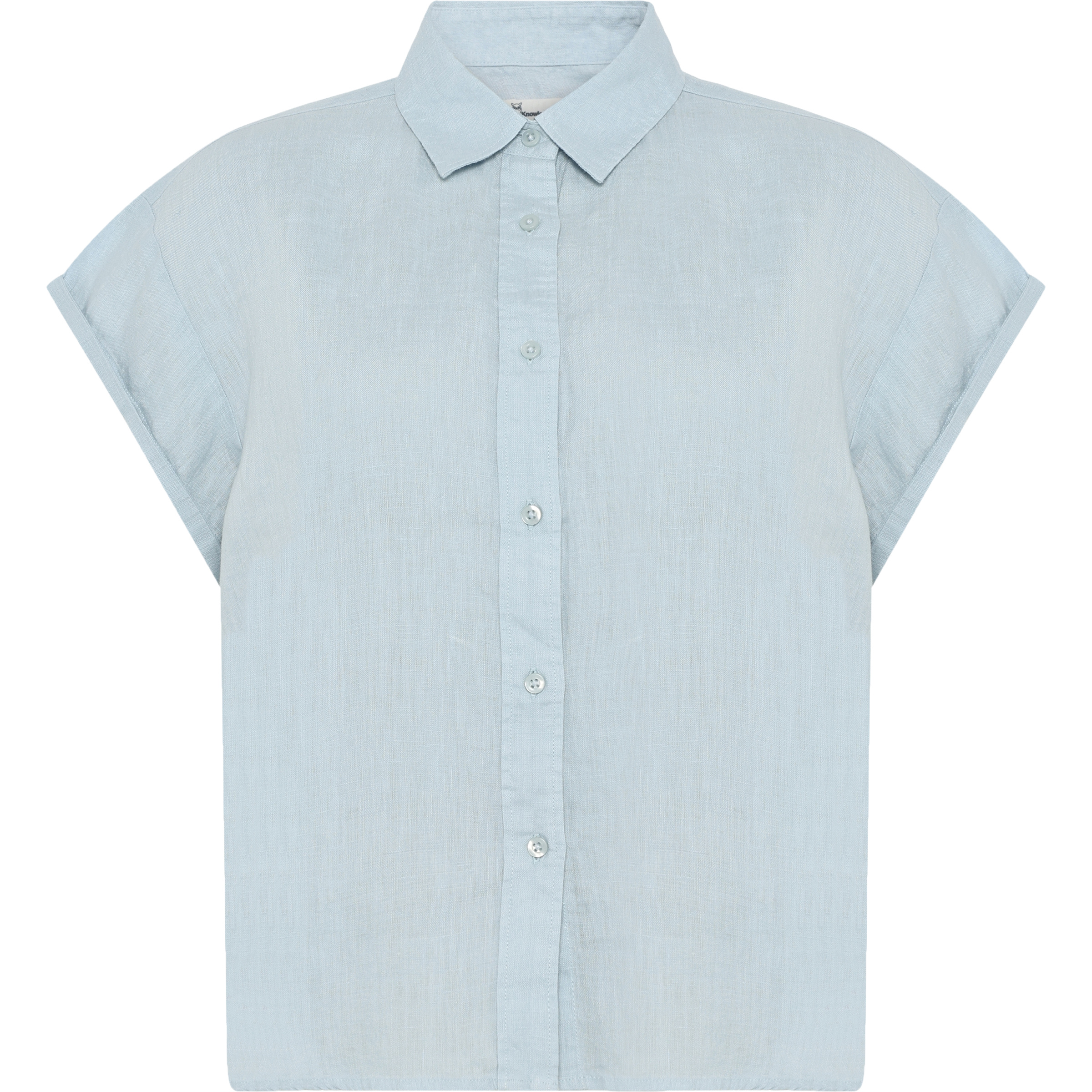 KnowledgeCotton Apparel Aster Fold Up Linen Damen Blusen blau Größe S Lifestyle Hautfreundlich