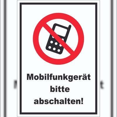 HB-Druck Handy aus Mobilfunkgerät abschalten Aufkleber A8 (52x74mm)