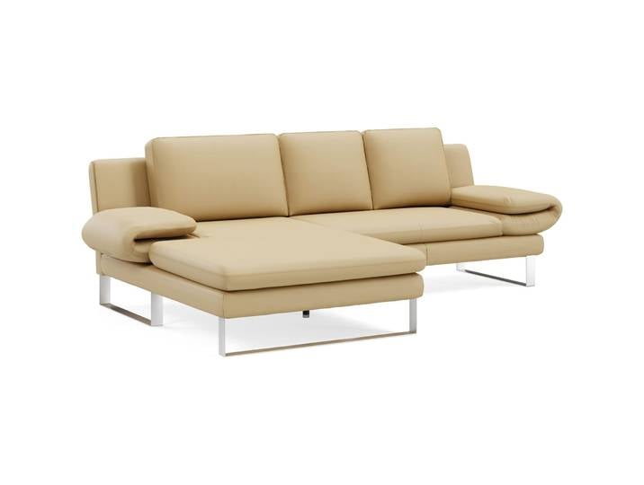 Ecksofa Jarek Leder creme B 321 T 168 cm - Möbel Konfigurator: Traummöbel individuell zusammenstellen