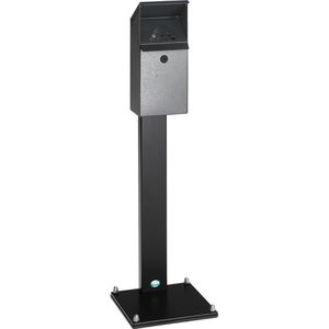 VAR Aschenbecher WH41, 12082, für Outdoor, mit Dach, Standascher aus Metall, 31 x 110 cm, 3,7 Liter, antik silber