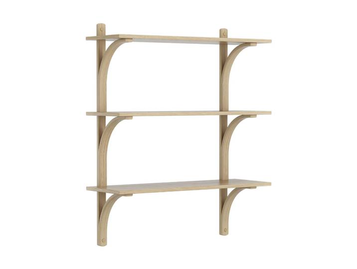 Swedese Levi Regal 3 Fachboden Naturlackierte Eiche-Messing, 90 cm