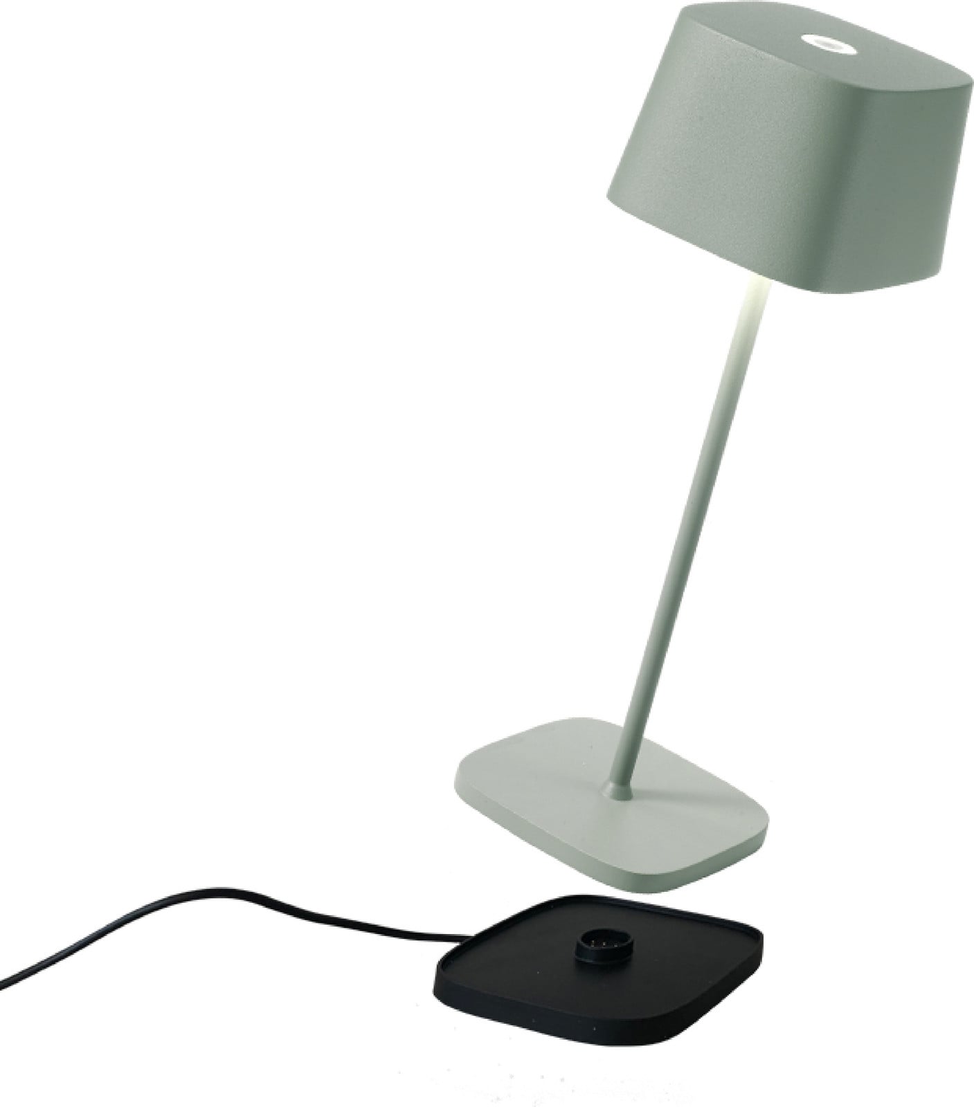 Zafferano Ofelia Mini tafellamp - Oplaadbare LED-buitenlamp - Groen - Hoogte: 30 cm