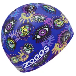 Zoggs - Silicone Printed Cap - Badekappe - Farbe: Blau/Augen