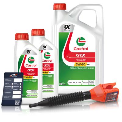 Castrol 7 L GTX 5W-30 RN17 + Ölwechsel-Anhänger + Einfülltrichter [Hersteller-Nr. 15F6E5]