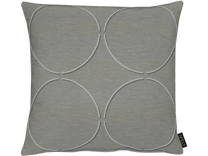 Dekokissen APELT Mezzo Gr. 1, grau (grau, kreise), B:49cm L:49cm, Polyester, Dekokissen_Sitzkissen_Kissenhüllen, Dekokissen, Kissenhülle ohne Füllung, 1 Stück