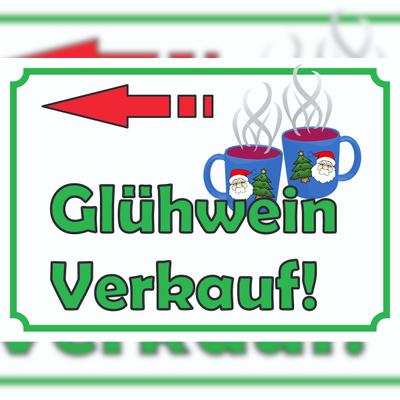 HB-Druck Glühwein Verkaufsschild Schild mit Pfeil nach links A3 (297x420mm)