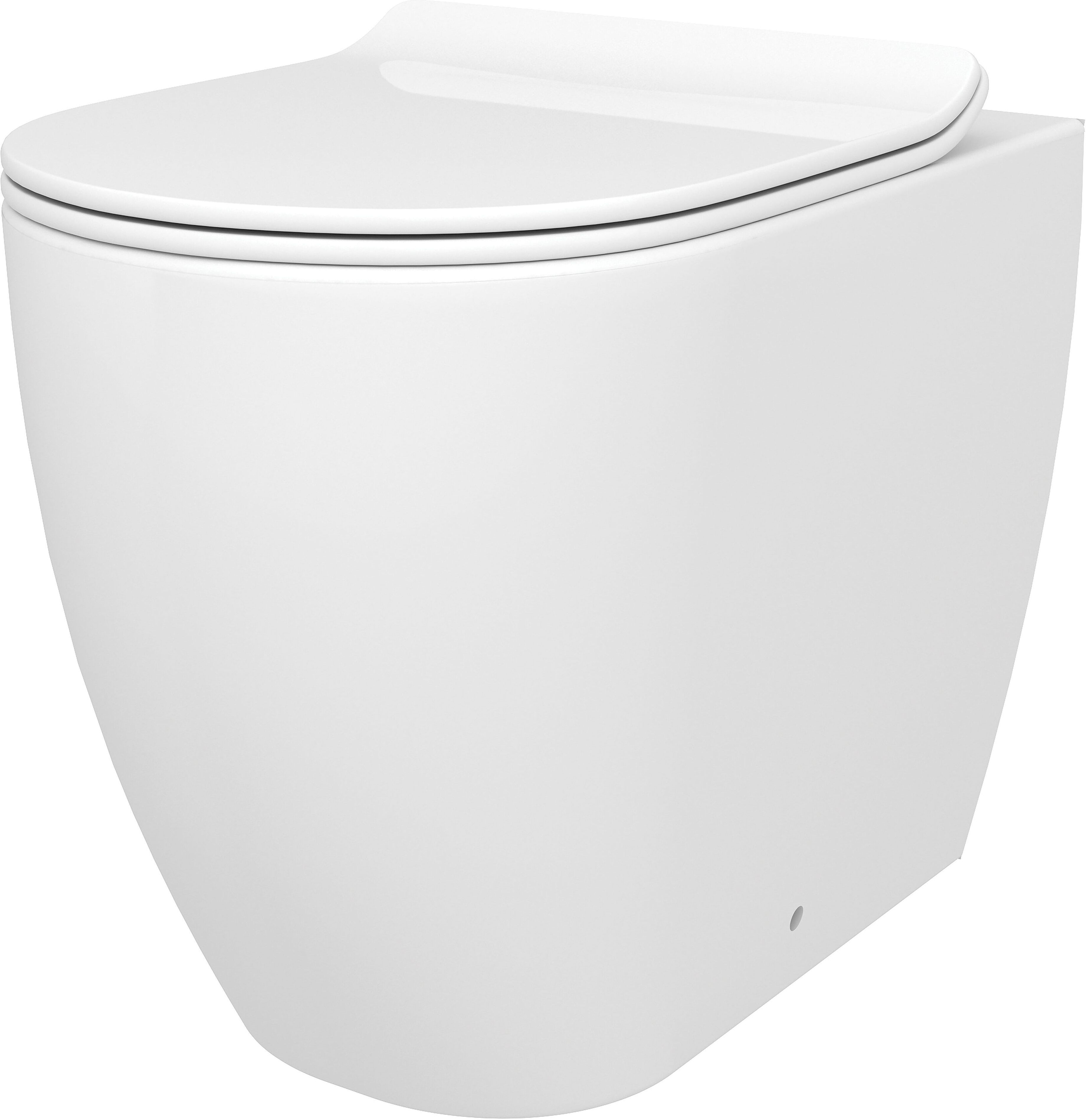 Tecnomat VASO SERIE AMSTERDAM FILO MURO A TERRA SCARICO MULTIPLO IN CERAMICA BIANCO OPACO