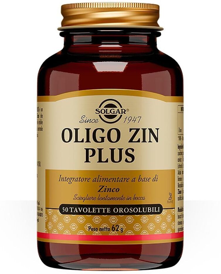 SOLGAR IT. MULTINUTRIENT SpA Solgar - Oligo Zin Plus 50 Tavolette - Integratore di Zinco e Minerali per il Benessere Immunitario e la Salute della Pelle