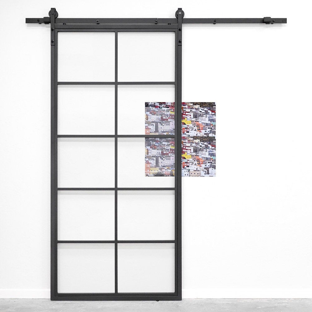 Mercury Kenn Tivoli Metal Sliding Door Black 210cm H x 100cm W x 3cm D