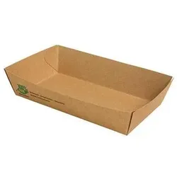 Papstar Snacktrays "pure" "100% Fair" gross, Einwegbehälter, Braun