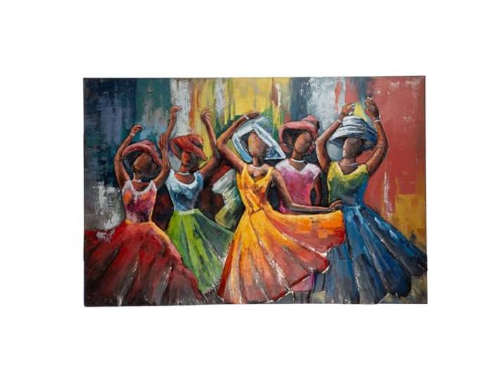 GILDE Bild Lets Dance aus Metall - mehrfarbig - strukturiert - Fraumotiv - Tänzermotiv - rechteckig - Höhe 80cm x Breite 120cm