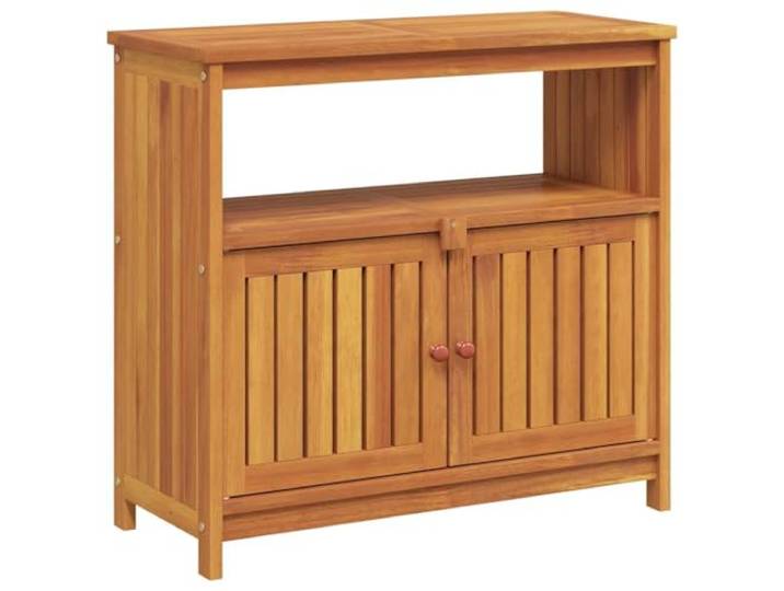 Konsolentisch, Garten, Akazienholz, massiv, 80 x 35 x 75 cm, mit Regal und Dichtes tropisches Holz, stabiler Rahmen, Wandbefestigung inklusive, pflegeleicht, für den Innen- und Außenbereich