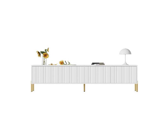Fine Life Pro TV-Bank Lowboard / TV‑Schrank / TV‑Lowboard mit gerilltes Türdesign