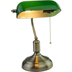 LED Bankerlampe Schreib-Tisch Leuchte Lampe Beleuchtung Büro Arbeitszimmer Vintage Retro Zugschalter