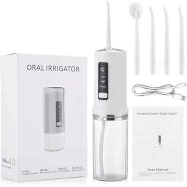 Inspire Picks Cordless Water Dental Flosser 3 Mode Rechargeable Portable Oral Irrigator (IPX7 Waterproof) white