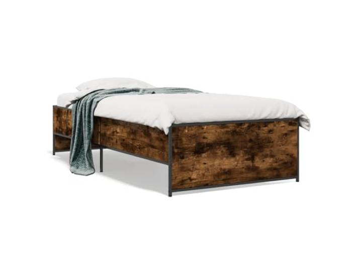PUGYNBK Bettgestell aus technischem Holz, Metall, rauchige Eiche, 90 x 200 cm