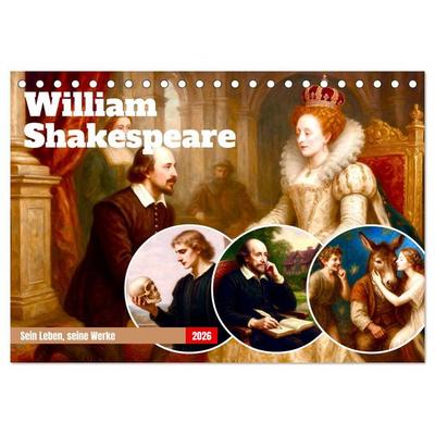 William Shakespeare (Tischkalender 2026 DIN A5 quer), CALVENDO Monatskalender