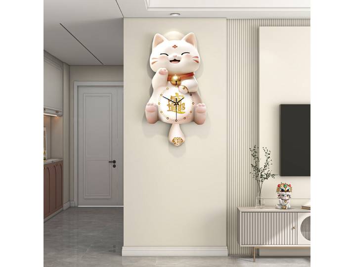 Zhaocai chat horloge murale salon luxe moderne décoration de la maison horloge tenture murale Restaurant mode créativité horloge silencieuse