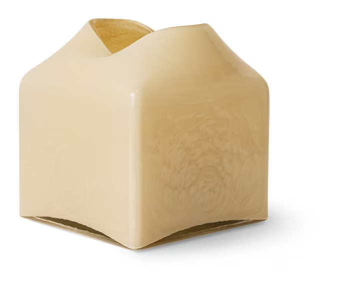 HKliving Vaas Forma Glas, Crème, Hoogte: 21 cm