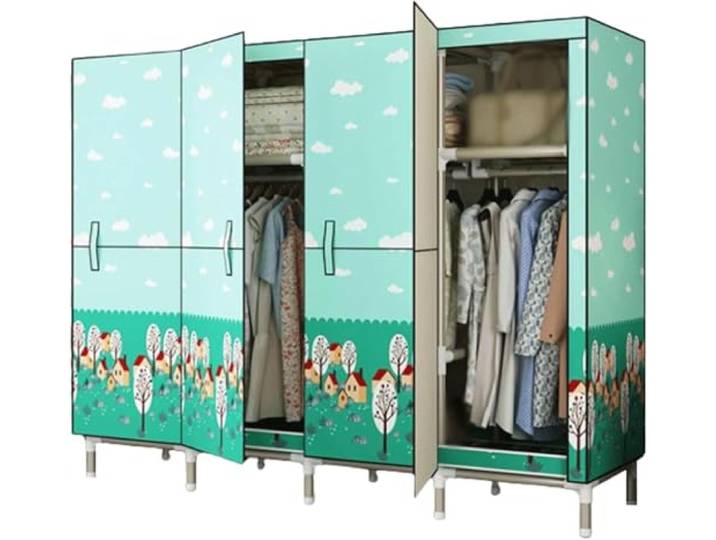 LoiYtrd Tragbarer, platzsparender Schrank aus verdicktem Stahlrohr(190cm,D)