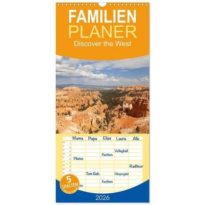 Familienplaner 2026 - Discover the West mit 5 Spalten (Wandkalender, 21 x 45 cm) CALVENDO